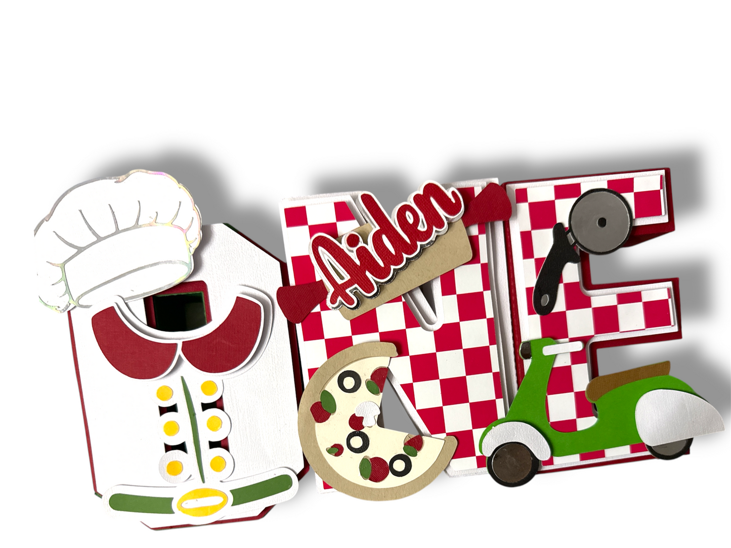 Pizza Birthday Cardstock 3D letters