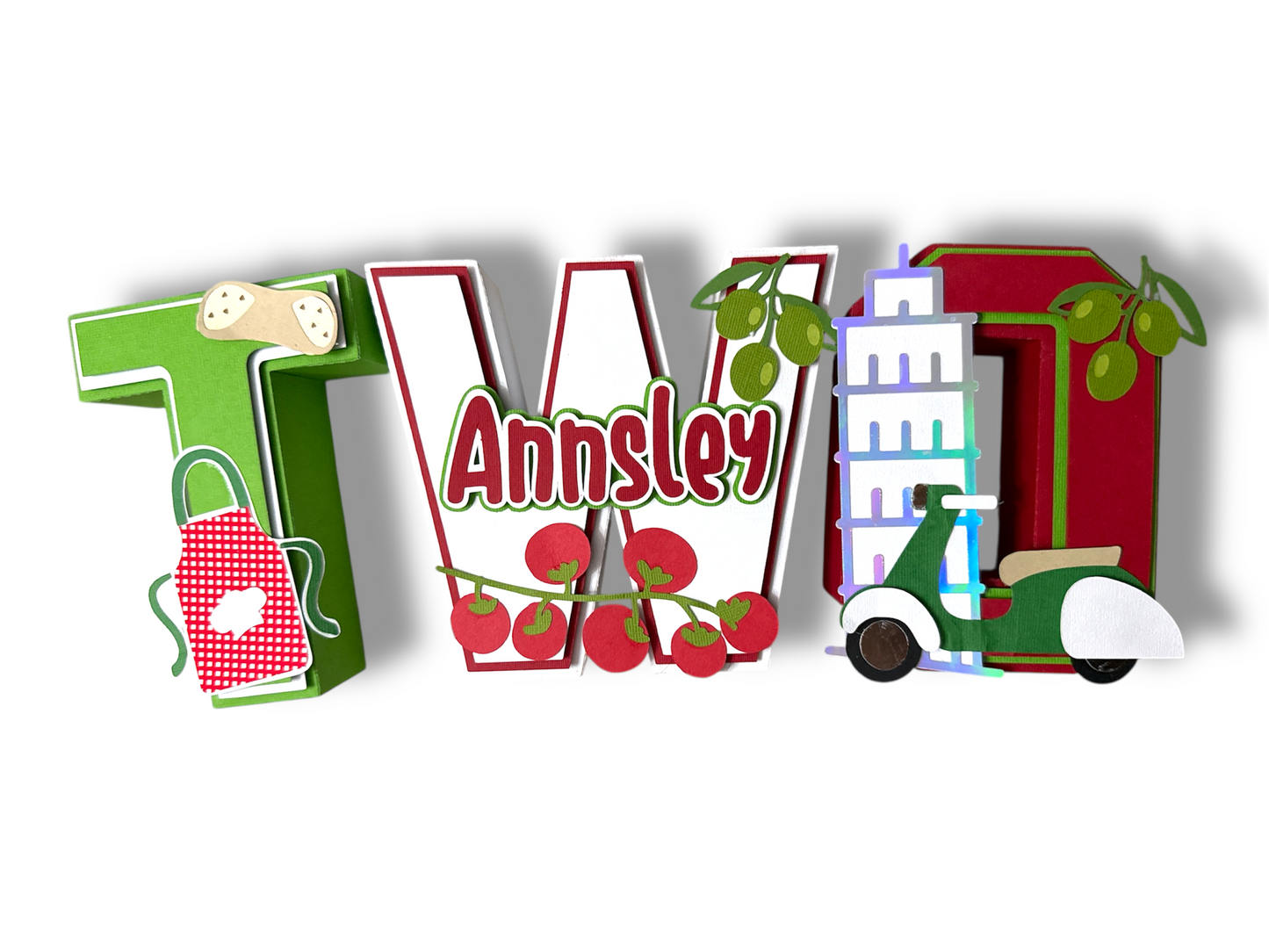 Italy Birthday Cardstock 3D letters