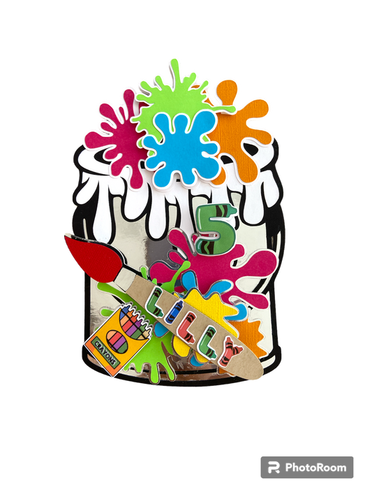 art personalized birthday cake topper