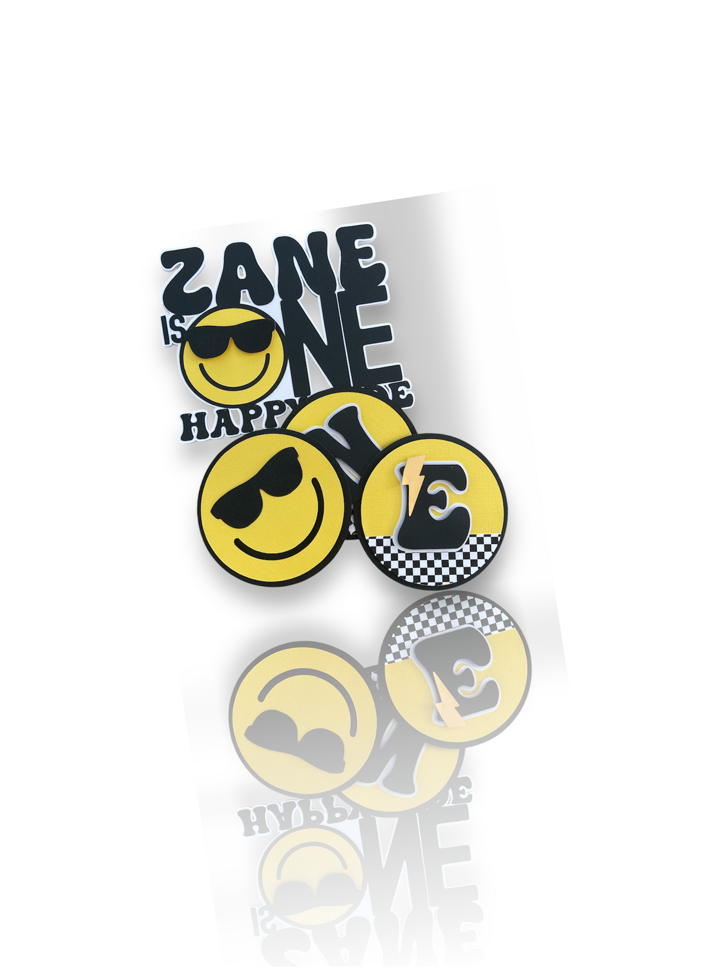 One Happy Dude personalized cake topper and High Chair banner decoration