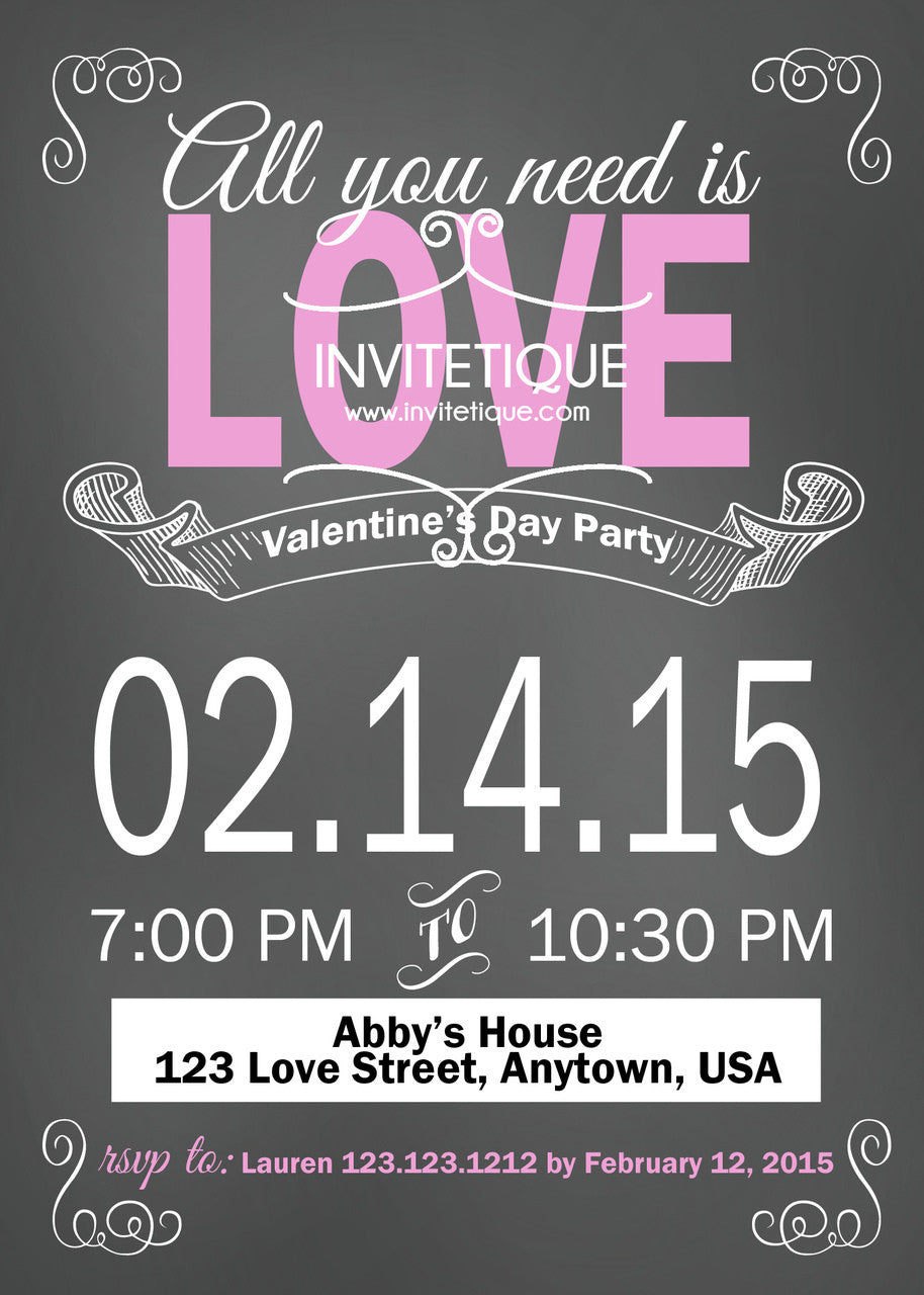 Chalk LOVE Digital Invites - Invitetique