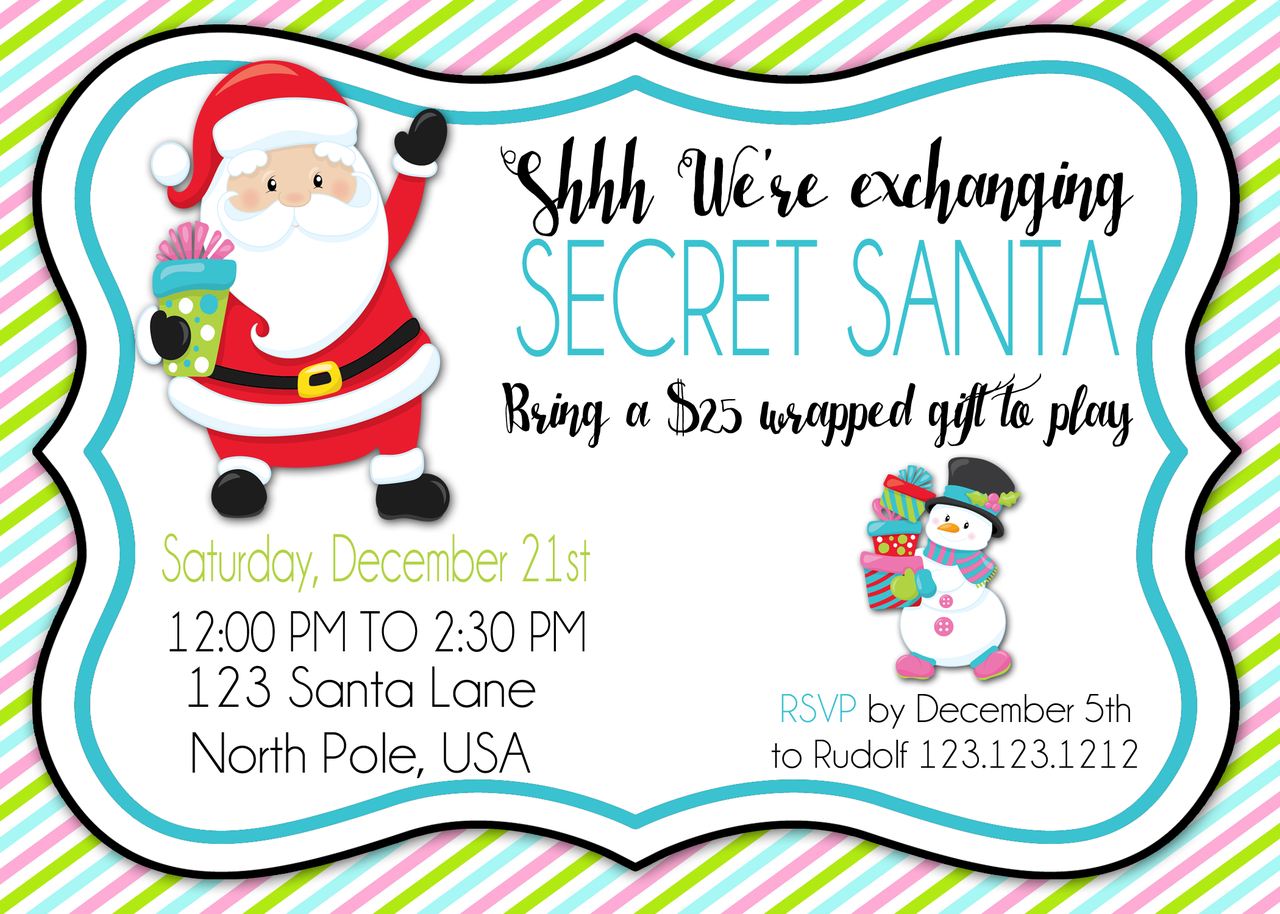 Gift Exchange Christmas Party Invitations - Invitetique