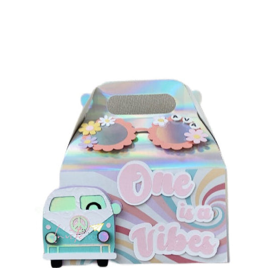 Groovy birthday party favor box