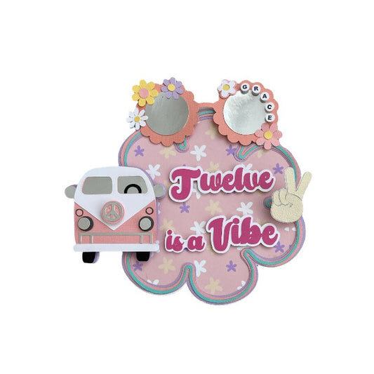 Wild groovy first birthday cake topper personalized