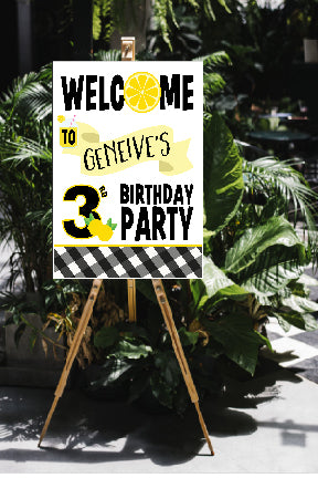 lemon first birthday sign
