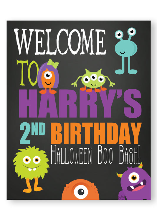 Little Monster Welcome Sign - Invitetique
