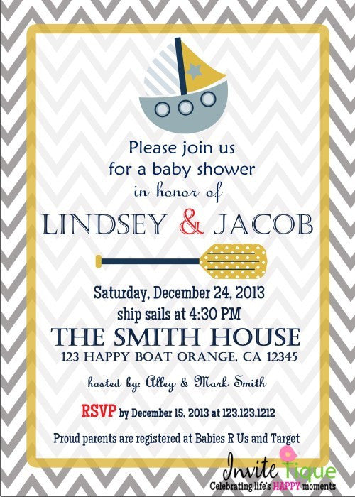 Nautical Baby Shower Invites - Invitetique