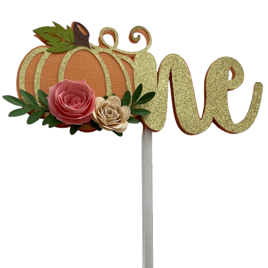 Cinderella Princess Pumpkin One Cake Topper Cakesmash, First Birthday, 1st Birthday, Party Decoration, Boho Decor, Flower Topper