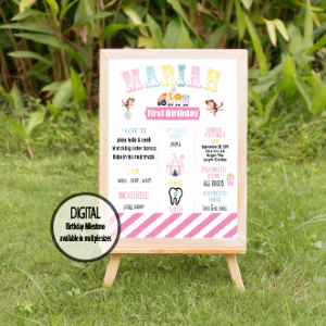 circus birthday milestone sign