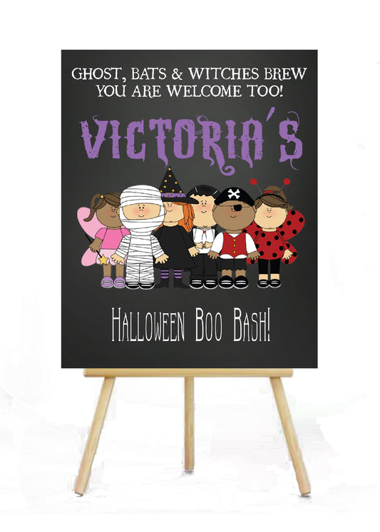Halloween Kids Birthday Welcome Sign - Invitetique