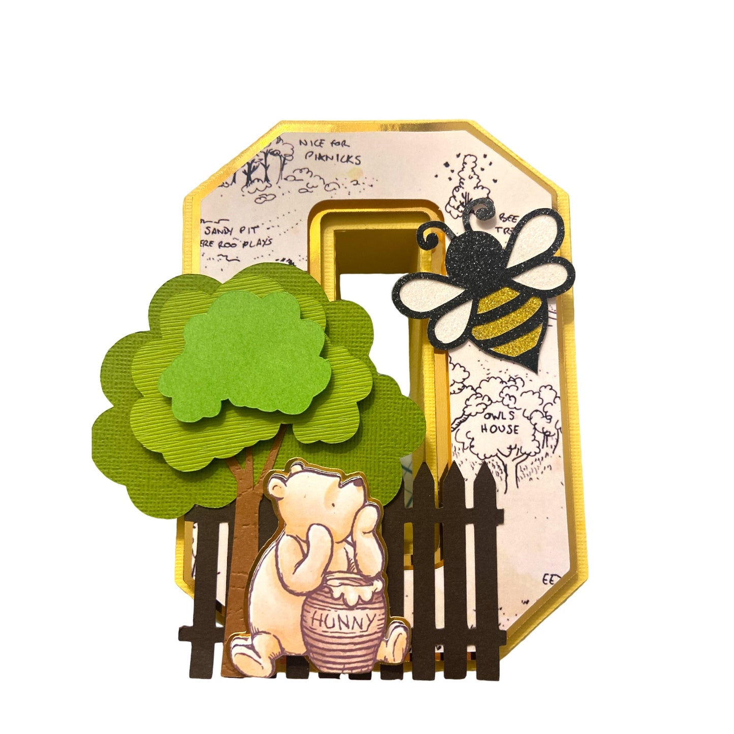 Classic Pooh 3D Letters - Blue Balloon