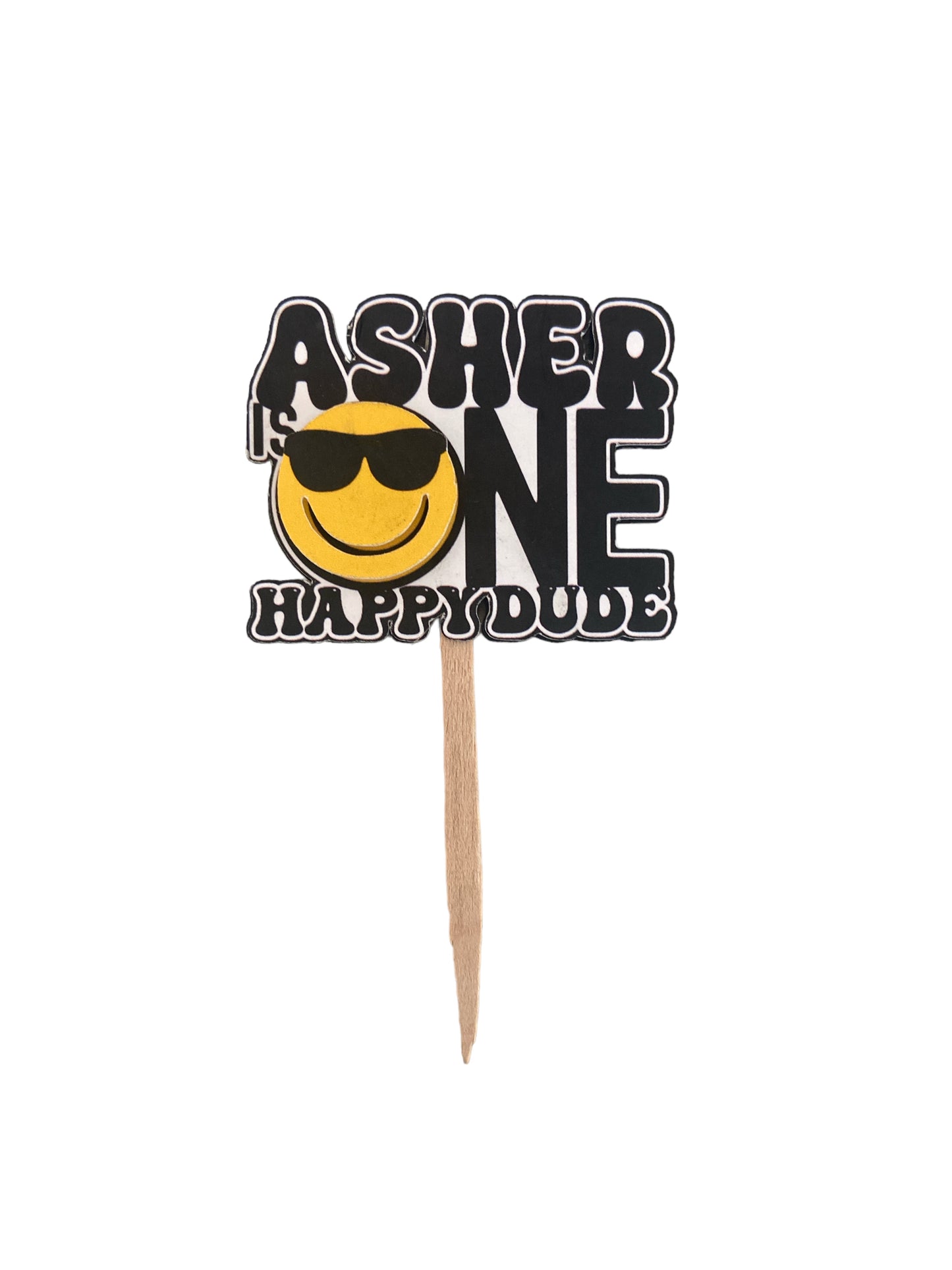 personalized first birthday Smiley Face cake toppers