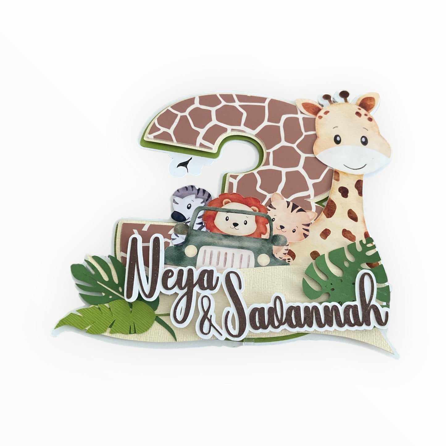 Young wild and Three Safari Cake Topper Cake