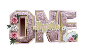 swan birthday 3d letters