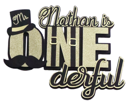 LIttle MR Wonderful first birthday personalized cake topper