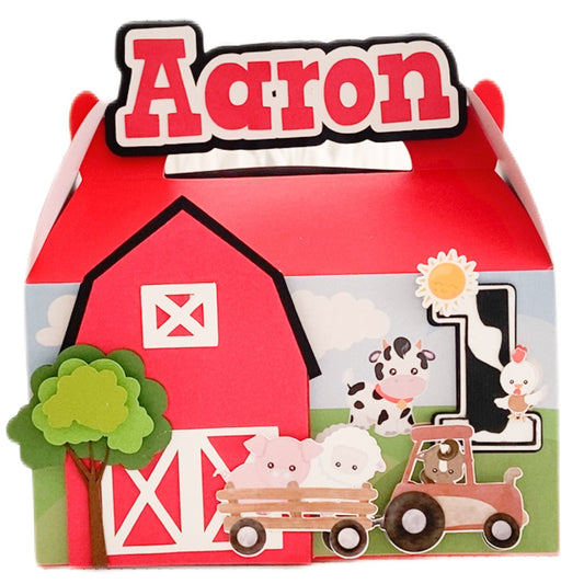farm personalized gable favor boxes