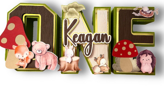 Forest woodland 3d letters