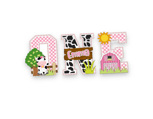 Moo I Am ONE Cow 3D letters