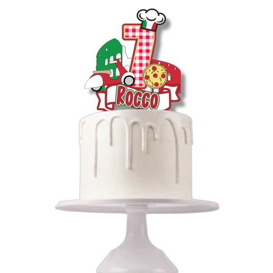 Italy Theme Birthday Cake Topper