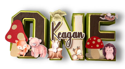 Woodland Forest Animals 3D Letters