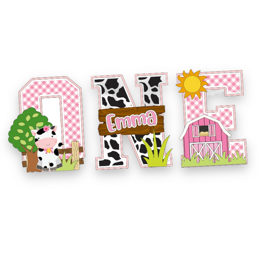 Moo I Am ONE Cow 3D letters