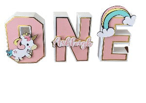 Pink and gold unicorn birthday