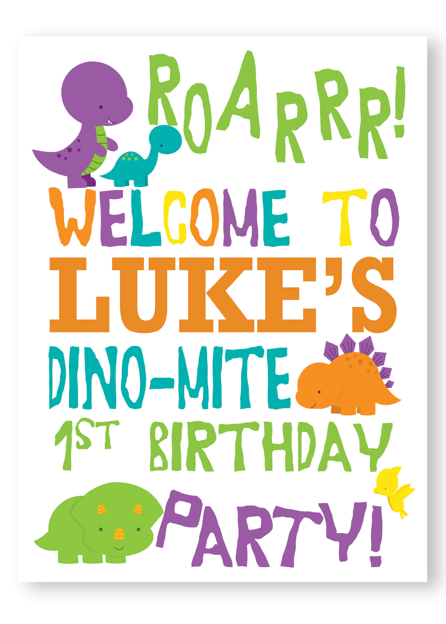 dinosaur party signs printable
