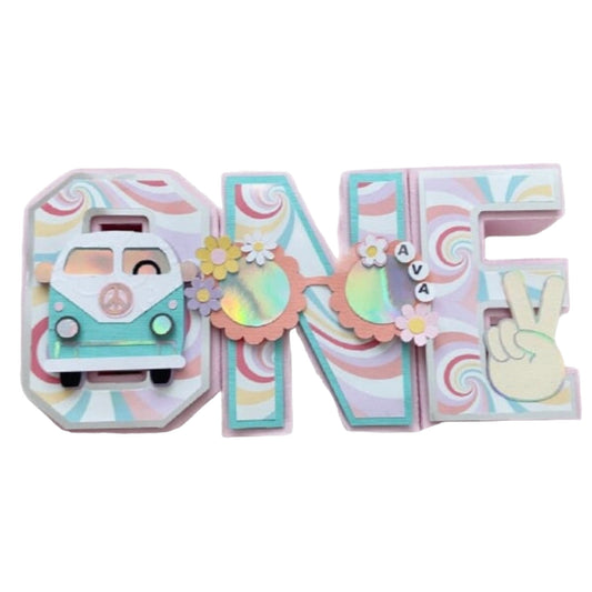 Groovy Retro Hippie 3D Letters