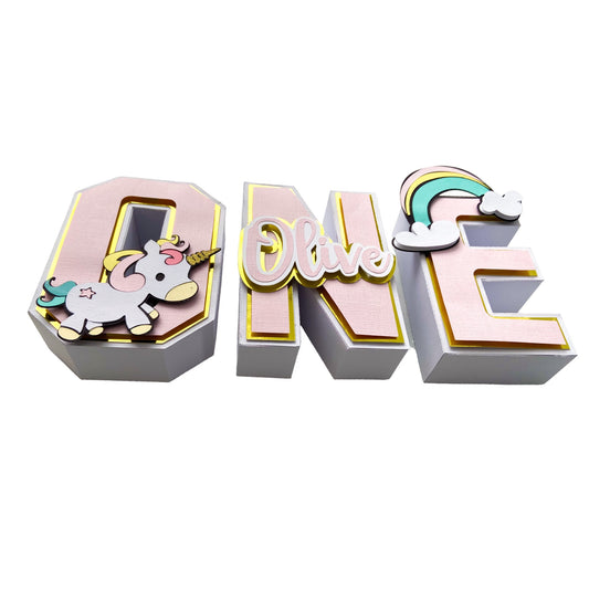 Unicorn 3D letters