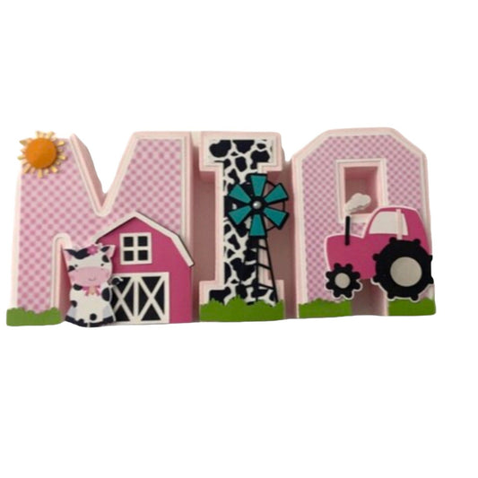 3d letter farm girl
